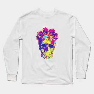 Sugar Skull Floral Day of the Dead Dia de los Muertos Halloween Long Sleeve T-Shirt